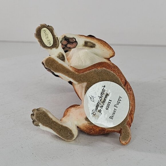 Country Artists Boxer Puppy Figurine Brown White Resin Dog Collectible 02011 - Picture 7 of 8